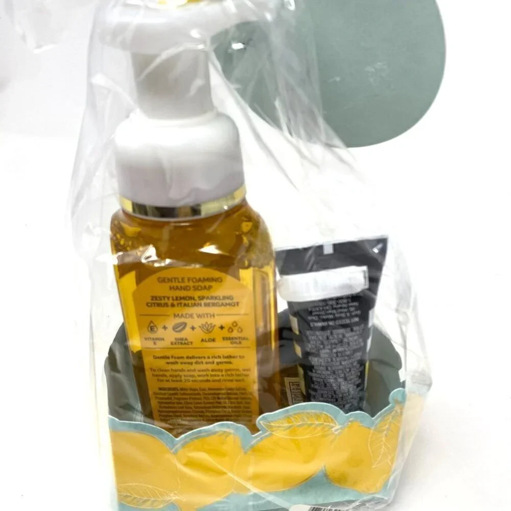 Bath & Body Works Lemon 3 Piece Gift Set Soap Lotion Gel